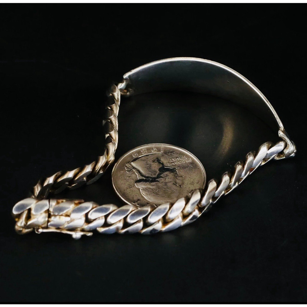 Sterling Silver 925 Engravable ID Bracelet • 7” Miami Cuban Link • 29g - Picture 4 of 5